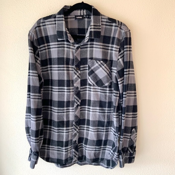 LIKE NEW! Vans Flannel Button Plaid Mens Shirt Size Large - Picture 2 of 10